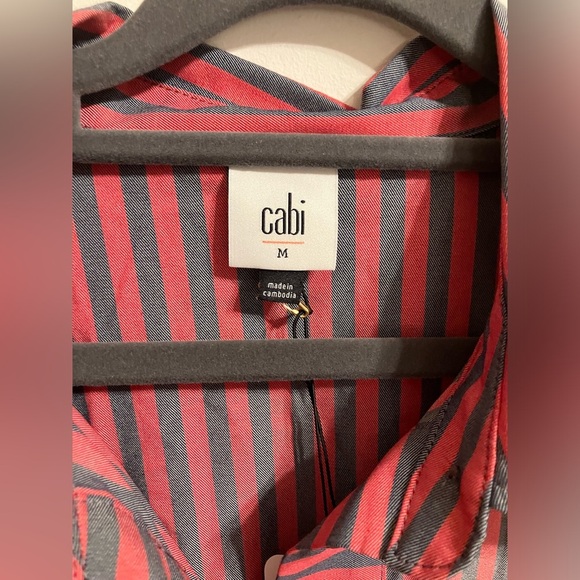 Cabi Regatta Shacket Button Down‎ Striped Womens Size Medium NWT - Picture 3 of 12